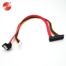 廠家供應SATA 7+15轉大4pin+SATA硬盤數據線90度彎頭 光驅IDE線銅