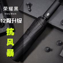 12骨抗風暴全自動三折疊廣告禮品傘批發 大號雙人商務晴雨傘定 制