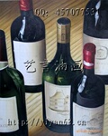 DX-JP136 批发手绘静物酒杯酒瓶装饰油画