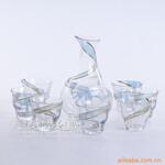水晶玻璃酒具 双金丝小清酒杯(蓝) 结婚礼物