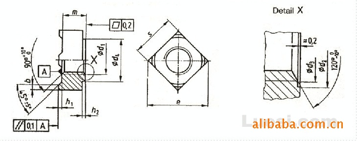 din928四方点焊螺母