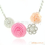KN100614 韩版项饰 Accessorize玫瑰花园珍珠项链