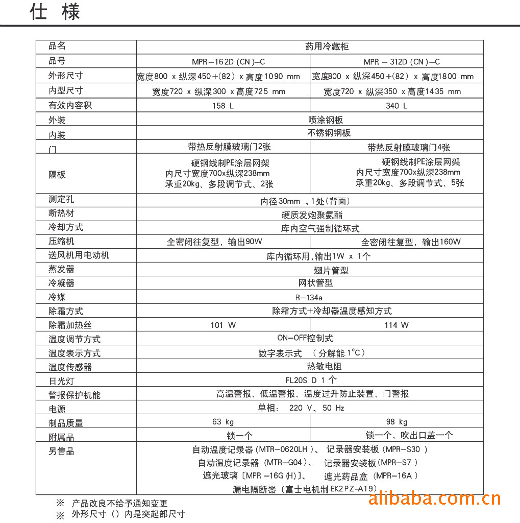 三洋药用冷藏柜mpr-312d(cn)-c