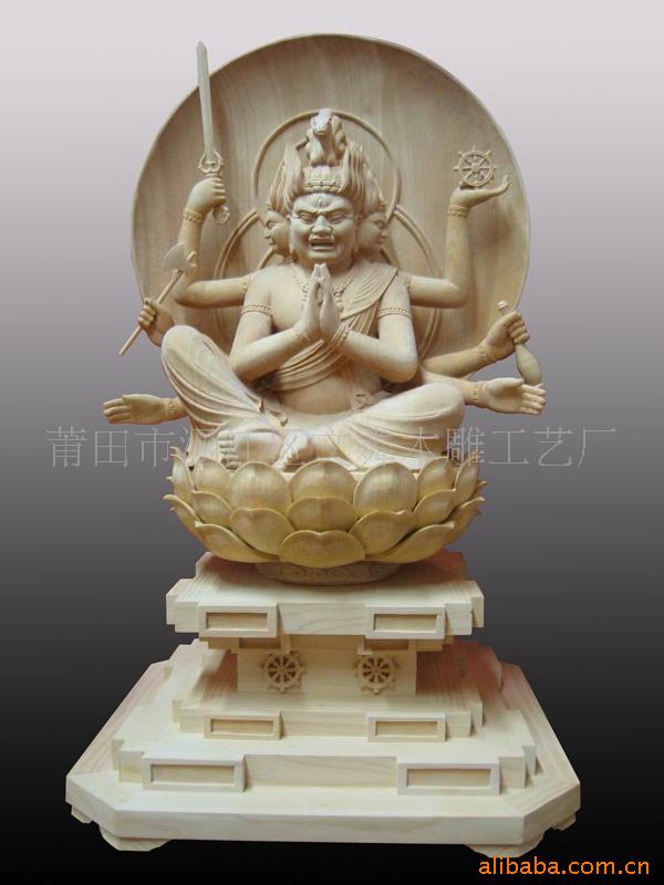 马头观音 四大天王 光华观音 (香榧木)
