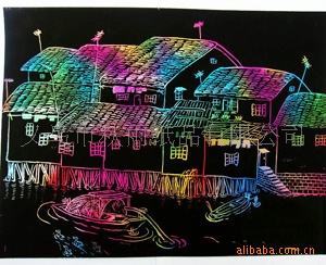 美国市场专供刮画纸/刮刮画/scratch art
