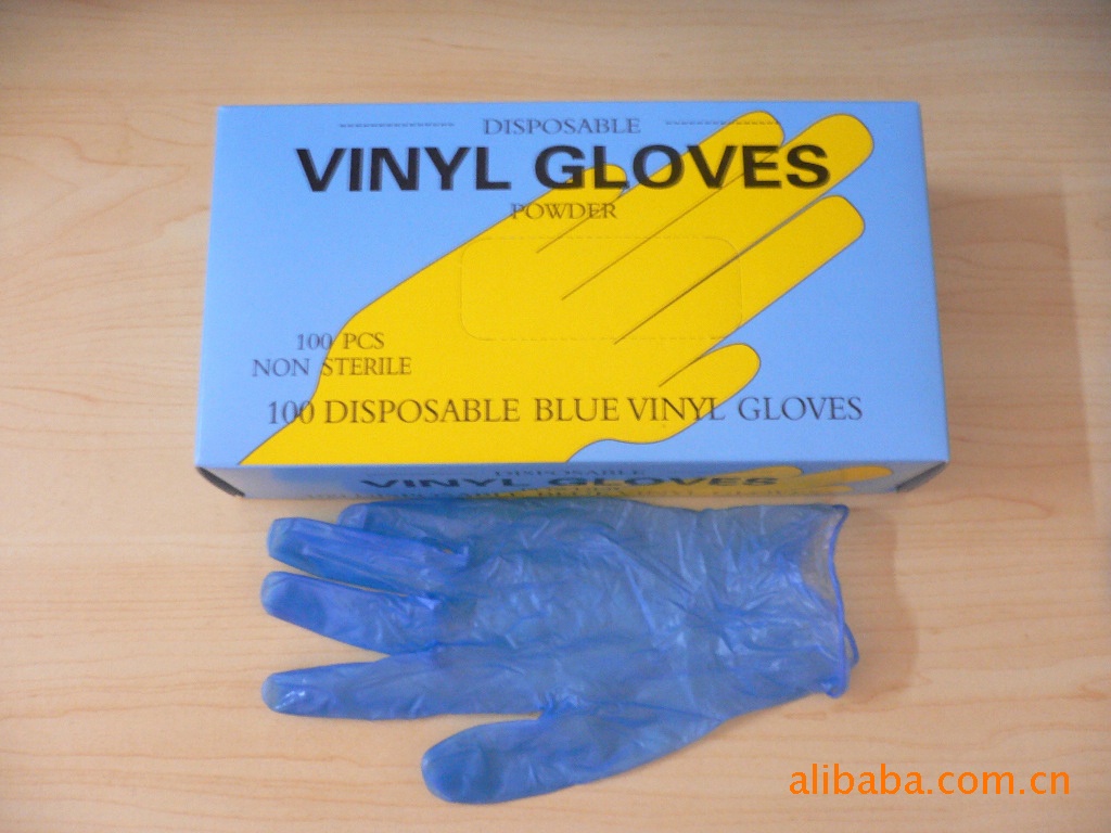 供应pvc手套blue vinyl gloves