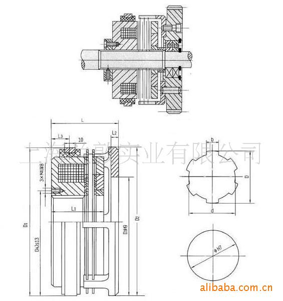 车床配件 电磁离合器/dlm0-6.3/上海第二机床厂/c6150