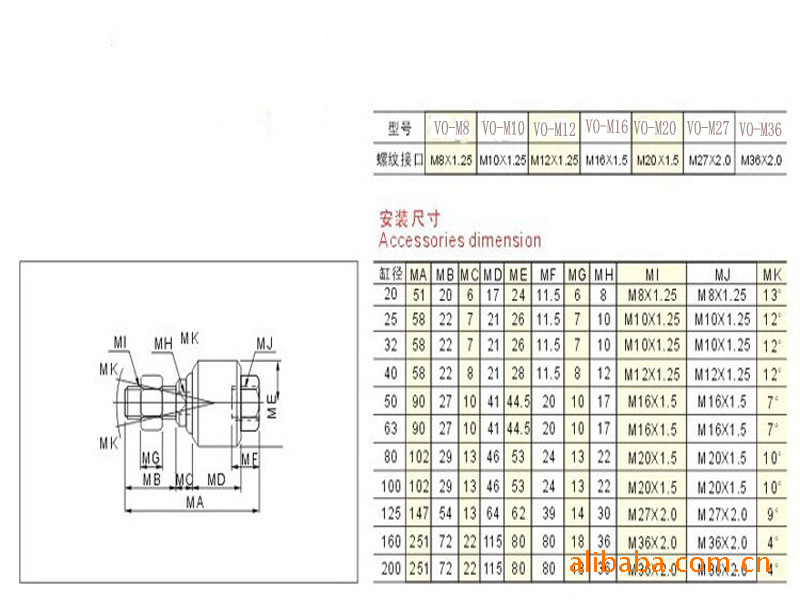 浮动接头m36*2,气缸连接器,气缸连接附件