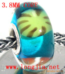 周富贵*千花琉璃饰品*镀银通管3.8MM孔trollbeads琉璃珠 TB150
