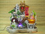 64公分高生意兴隆假山盆景,中型台式假山流水盆景喷泉