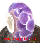 周富贵*千花琉璃饰品*镀银通管潘多拉琉璃珠吊坠pandora jg1008