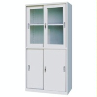 青岛一坤办公家具-上玻下铁移门柜