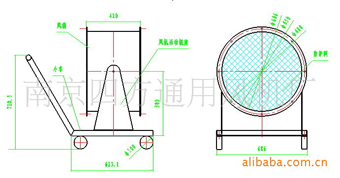 机壳部:由风筒,底座及纸板等组成,均采用薄钢板及型材制成.