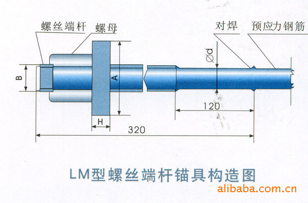 供应优质 lm型螺丝端杆锚具