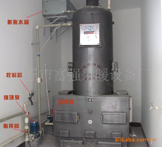 2,洗浴口:锅炉换热器热水出口 3,锅炉出水口:地暖系统热水出口.