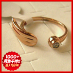 316L钛钢14K玫瑰金高档戒指饰品【卡版天使之眼精品指环戒指】