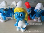 厂家批发搪胶蓝精灵 外贸原单 搪胶公仔 蓝妹妹 蓝精灵 储存钱罐