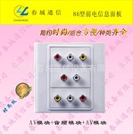 86型弱电信息面板6/各种配套AV色差,话筒,音箱,VGA,USB模块
