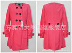 朝花夕捨朝版甜美风格双排扣修身保暖长款毛昵大衣品牌折扣批发
