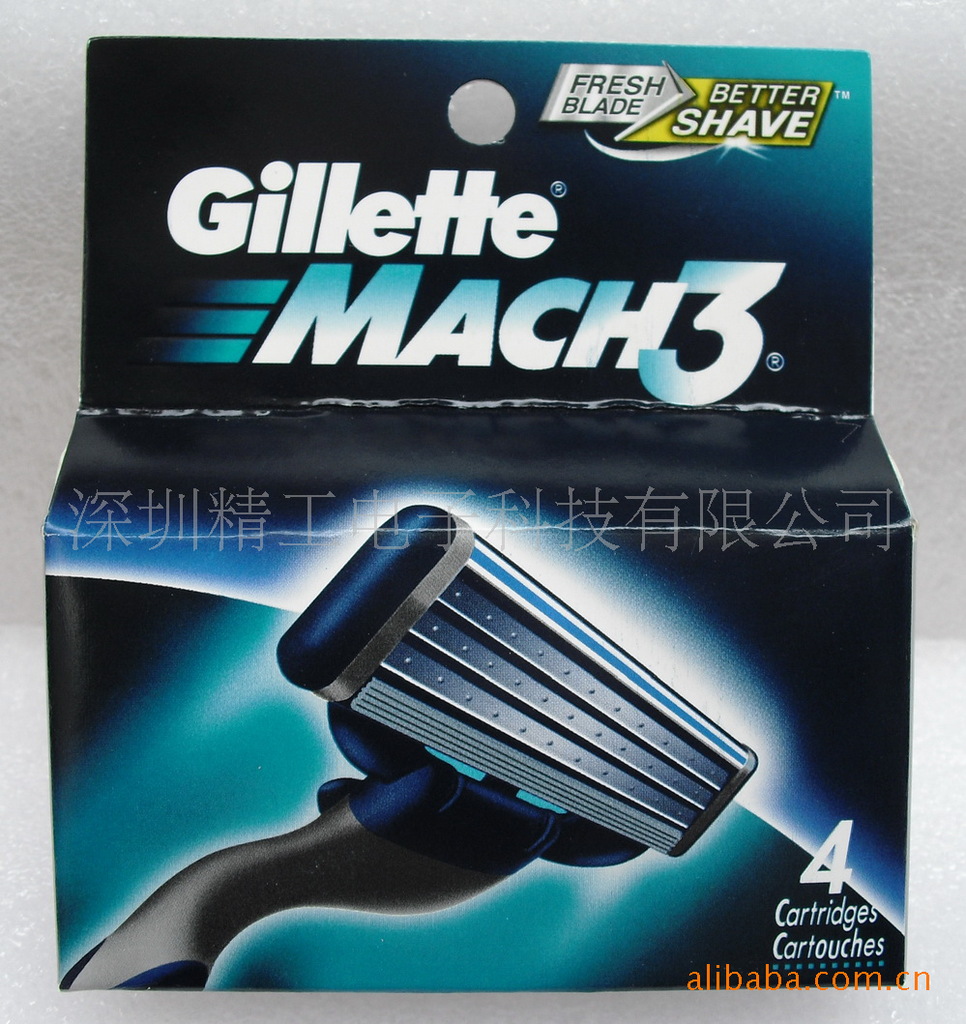 全新吉列 gillette mach3 4"s usa 美版 最新版 进口美安刀片