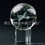 (专业)内雕星空灿烂飞机水晶玻璃球 水晶球 品质保证