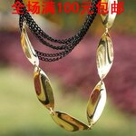 1680 新款 韩版项链 多层立体金片链条长项链 毛衣链 批发