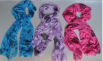 2011新款，糖果色皺皺玫瑰花圖案圍巾絲巾，絲巾