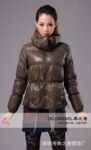 2011秋冬装新款女装韩版抽褶系带立领白鸭绒修身羽绒服