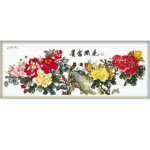 十字绣花开富贵 牡丹花开全图 国画牡丹花草花卉系列 印布非成品