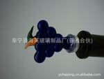 批发供应新奇特礼品紫色葡萄串形状玻璃红酒塞
