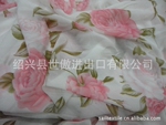 供应2011热销15*15大花玫瑰花风格印花绒雪纺面料