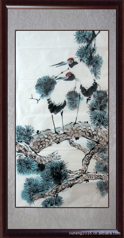 老人房间花鸟中堂画 云水谣画坊 纯手绘国画花鸟中堂画sh08