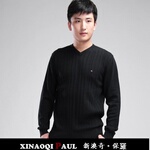 福建自主厂家供应2011秋季V领纯棉线男式商务毛衣针织衫男装