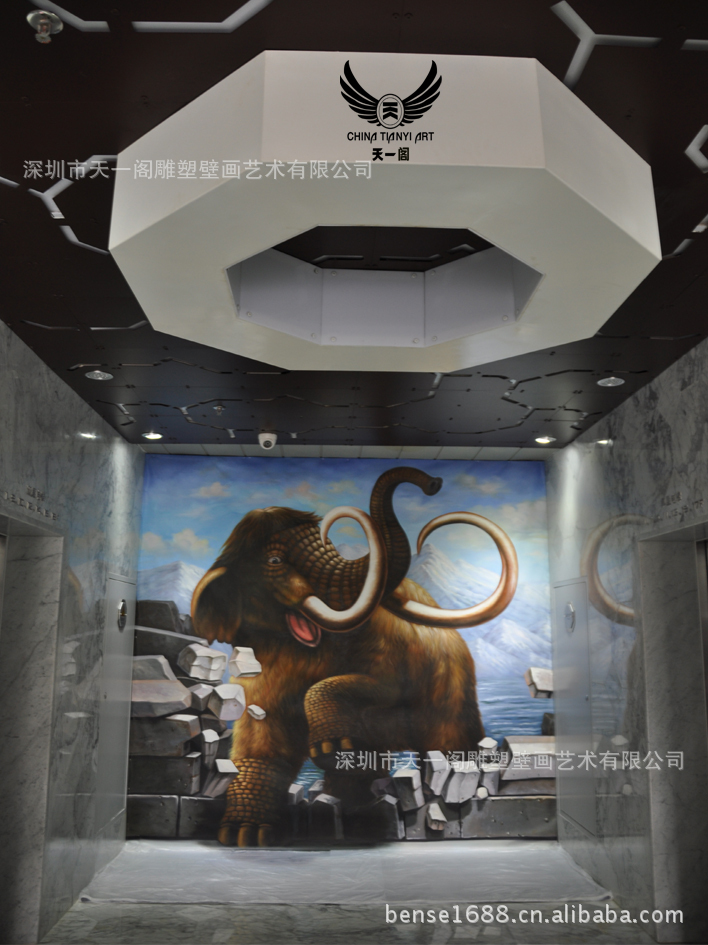 3d地画 3d壁画《冰河世纪猛犸象归来》!