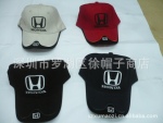深圳徐帽子批发皮边帽子刺绣/赛车帽子/本田HONDA休闲网帽/车队帽