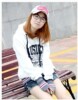 2011秋冬装裸婚时代姚笛童佳倩同款套手指带帽抓绒卫衣外套Y8322