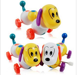 上链玩具卡通狗,发条玩具狗,会扭腰头部可以旋转360度,新奇特图片_6