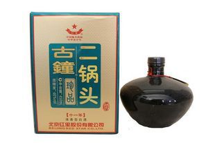 北京红星珍品古钟十一年二锅头46度450ml 6瓶整箱装; 红星古钟二锅头