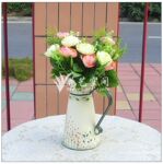 7叉飘雪茶花 茶玫 绢花仿真花批发 家居装饰工艺品