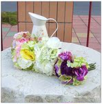 玫瑰绣球扎束 (10根) 新娘手捧花 婚庆用品 庆典会议装饰