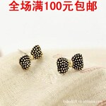 0480 新款韩国饰品 淑女蝴蝶结铆钉朋克女款耳钉耳环耳饰 白色