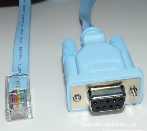 rj45转串口db9孔com口rs232 路由器交换机console配置线