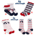 allo lugh阿路和如/纯棉儿童袜子/秋冬中筒袜/防滑高筒袜/批发