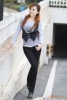 2012新款女式韩版黑色修身直筒牛仔裤 靴裤 女裤长裤子 不掉色