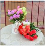 7头小捧心玫瑰 八色入 小把束花 仿真玫瑰 人造花批发
