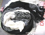 scarf人棉晴纶高档仿羊绒中性款三色接拼韩版褶皱百搭情侣围巾
