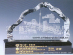 (厂家直销)水晶冰山内雕纪念品,黑底座内雕冰山