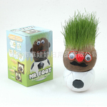 韩版足球草娃娃 长草娃娃/草头娃娃 青草种植 创意礼品