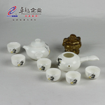 卓越陶瓷 恒越8头觅果圆圆茶具功夫茶 礼品茶具 可印LOGO