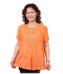 2011夏装新款时尚女装批发 中老年女装服装批发 圆领短袖衬衫批发